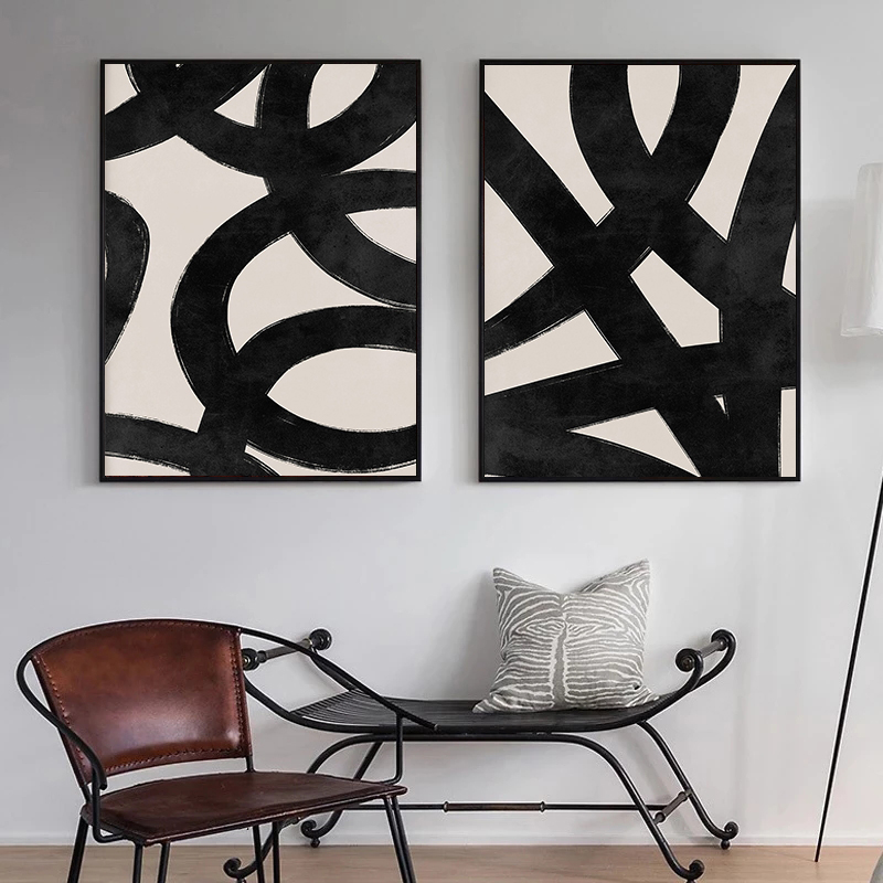 Affiche moderne à lignes beige - Paint Brush avis et prix