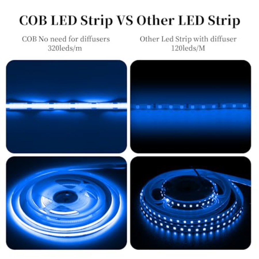 Bande lumineuse LED COB de 32, - Led Strip Lights avis et prix