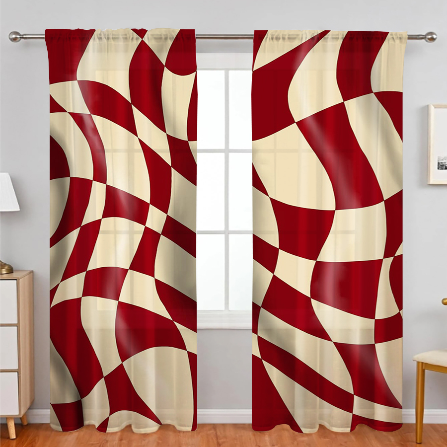 2 rideaux transparents, motif  - Curtain Rods avis et prix