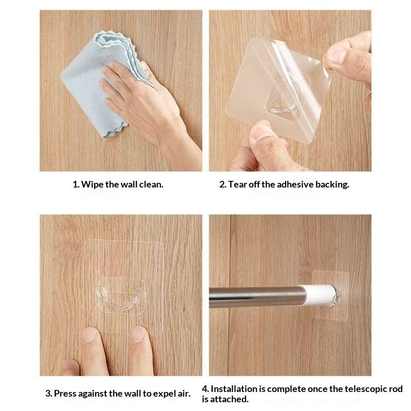 4 crochets adhésifs transparen - Curtain Rods avis et prix